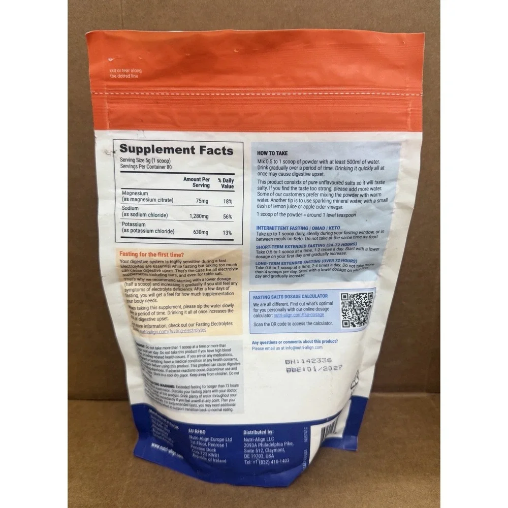 Fasting Salts Original Powder: Sugar‑Free Fasting Electrolytes BBE: 01/2027